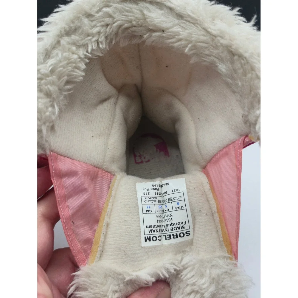 Sorel Snow Boots Commander Toddler Size 6 Pink Black Waterproof Insulated NV1877